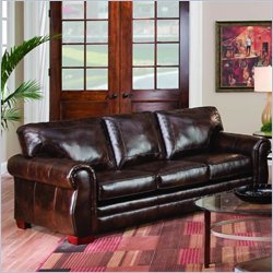 Simmons Upholstery Savannah Bonded Leather Sofa in Tobacco