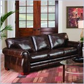 rent to own furniture Simmons Upholstery Savannah Bonded Leather Sofa in Tobacco
