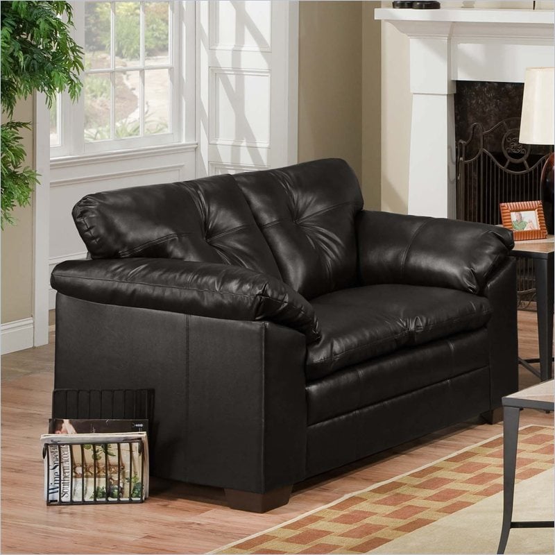 Simmons Upholstery Loveseat in Sebring Black