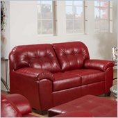 Simmons Upholstery Loveseat in Soho Bonded Leather Match: Cardinal
