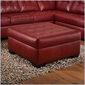 Simmons Upholstery Cocktail Ottoman in Soho Cardinal Bonded Leather 
