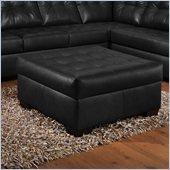Simmons Upholstery Cocktail Ottoman in Soho Onyx Bonded Leather