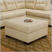 Simmons Upholstery Cocktail Ottoman in Soho Natural Bonded Leather 