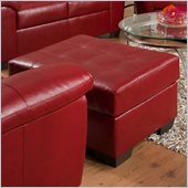Simmons Upholstery Ottoman in Soho Bonded Leather in Cardinal