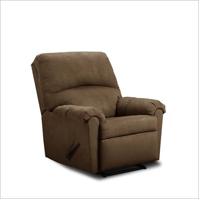 Simmons Upholstery Rocker Recliner Chair in Flat Suede Chocolate