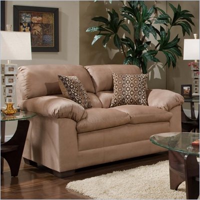 Simmons Upholstery Loveseat in Velocity Latte / Nico Earth