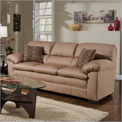 Simmons Upholstery Sofa in Velocity Latte / Nico Earth