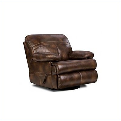 Simmons Upholstery Swivel Rocker Recliner Chair in Nubuck Bonded Leather