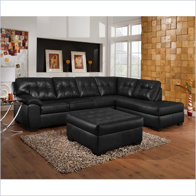 Simmons Upholstery Complete 2 piece sectional  in Soho Onyx Bonded Leather