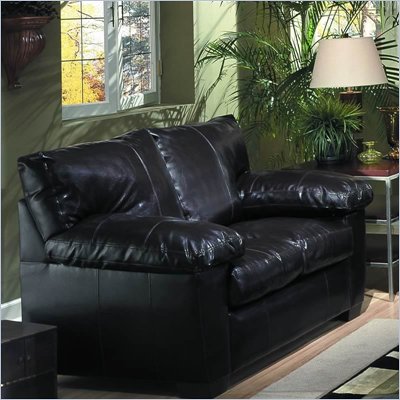 Simmons Upholstery Dreamhide Loveseat in Wine