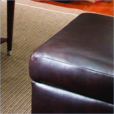 Simmons Upholstery London Rectangular Bonded Leather Ottoman in Walnut