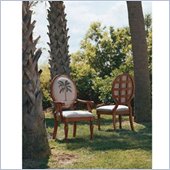 Tommy Bahama Home Palm Tree Oval Back Side Chair in Medium Antiqued Brown