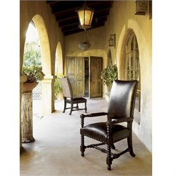 Tommy Bahama Home Kingstown Edwards Leather Arm Chair in Tamarind