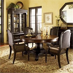 Tommy Bahama Home Kingstown Bonaire Round Formal Dining Table in Cassis Finish