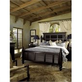 Tommy Bahama Home Kingstown Malabar Wood Panel Bed 3 Piece Bedroom Set in Tamarind