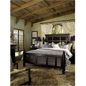 Tommy Bahama Home Kingstown Malabar Wood Panel Bed 4 Piece Bedroom Set in Tamarind
