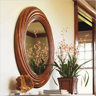 Tommy Bahama Home Island Estate Round Copper Dune Mirror in Plantation