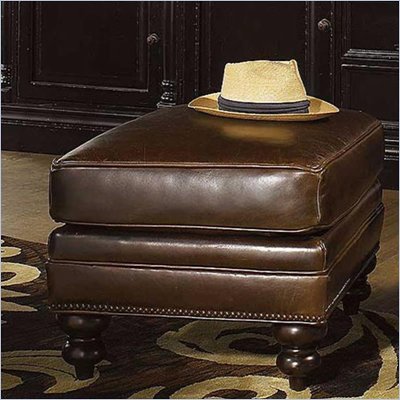 Tommy Bahama Home Kingstown Warmick Leather Ottoman