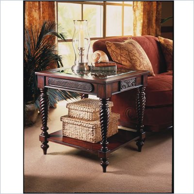 Tommy Bahama Home Rumba Del Sol Rectangular End Table in Warm Mahogany