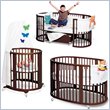 Stokke Sleepi Complete Convertible Wood Crib Junior Set in Walnut With Mattresses