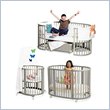 Stokke Sleepi Complete Convertible Wood Crib Junior Set in Gray With Mattresses