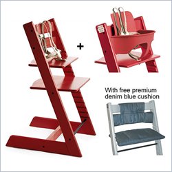 Stokke Special Promotional Tripp Trapp Bundle Set with Free Premium Denim Cushion