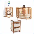 Stokke Sleepi System I Mini Convertible Crib w/ Changing Table Set in Cherry