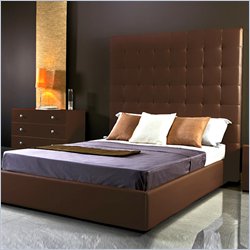 Modloft Ludlow Tufted Modern Platform Bed in Chocolate