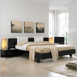 Modloft Monroe Modern Wenge Wood Platform Bed 4 Piece Bedroom Set