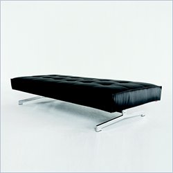 Modloft Greene Minimalist Modern Leatherette Daybed in Black Finish