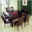 Modloft Hudson Wood Square Casual Dining Table in Wenge Finish