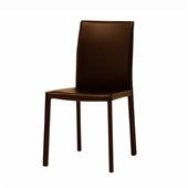 Modloft Varick Modern Art Leatherette Dining Side Chair in Brown