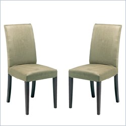 Modloft Spring Modern Minimalist Fabric Dining Side Chair in Wenge Finish ( set of 2)