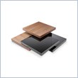 Modloft Crosby Rotating Square Coffee Table in Walnut and Black Lacquer Finish