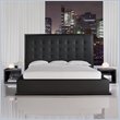 Modloft New Ludlow Platform Bed in Black Leatherette With Wenge Frame