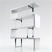 Modloft Modular 4 Shelf Pearl Bookcase in White Lacquer