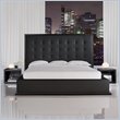 Modloft New Ludlow Platform Bed in Black Leatherette with Wenge Frame 4 Piece Bedroom Set
