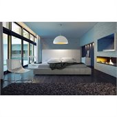 Modloft Thompson Bed in White Leather