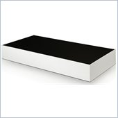 Modloft Mott 49 Coffee Table in White Lacquer and Black Glass