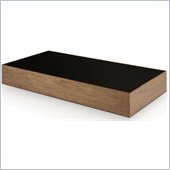 Modloft Mott 49 Coffee Table in Walnut and Black Glass