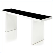 Modloft Mott Console Table in White Lacquer and Black Glass