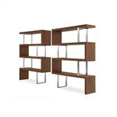 Modloft Pearl Modular Wood Wall Bookcase in Walnut