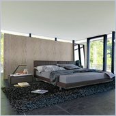 Modloft Broome Dusty Grey Leather Bed 3 Piece Bedroom Set