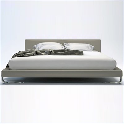 Modloft Chelsea Bed in Dusty Grey Leather