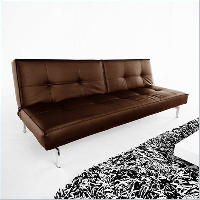 Modloft Chrystie Modern Convertible Sofa in Chocolate