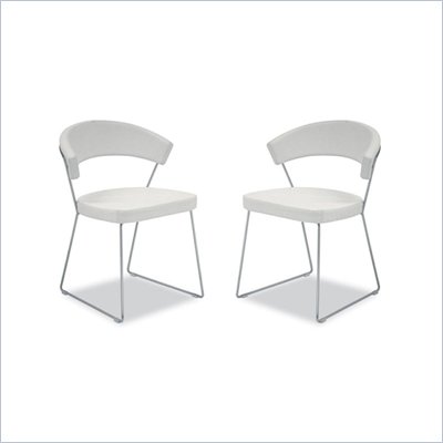Modloft Delancy Modern Leatherette Dining Side Chair in White