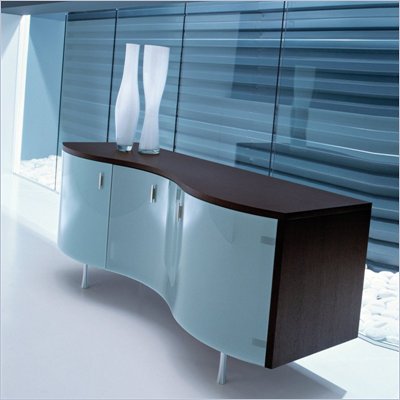 Modloft Houston Curved Modern Buffet Table
