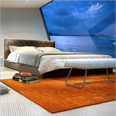 Modloft Madison Bed in Plum Leather