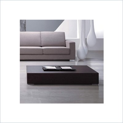 Modloft Mott Low-Profile Wood Rectangular Coffee Table in Wenge