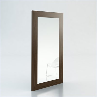 Modloft Norfolk Minimalist Modern Mirror in Walnut